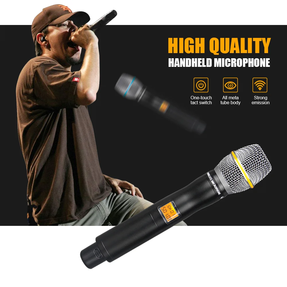 Karaoké professionnel UHF Handheld microphone sans fil 